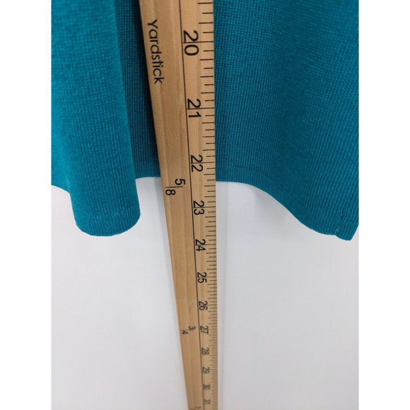 Ming Wang Sweater Set Women Medium Teal Green Two Piece cardigan Tank Top Mature - Picture 11 of 12